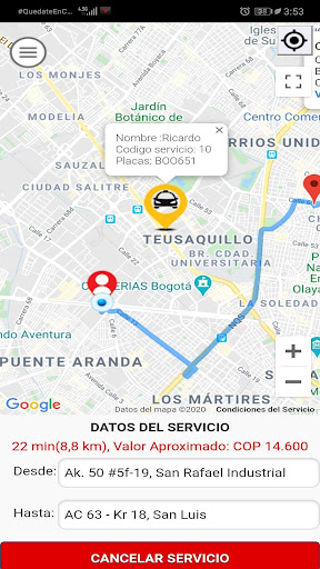 Android application Taxis Telecoper screenshort