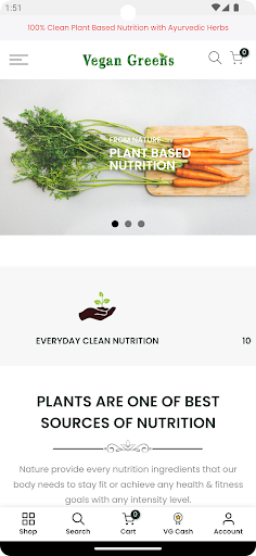 Android application Vegan Greens screenshort