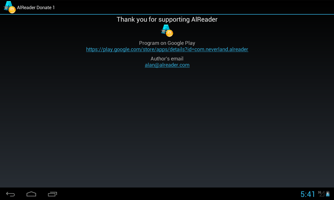 Android application AlReader Donate 1 screenshort