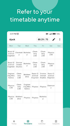 Attendance Manager (students) Screen 3