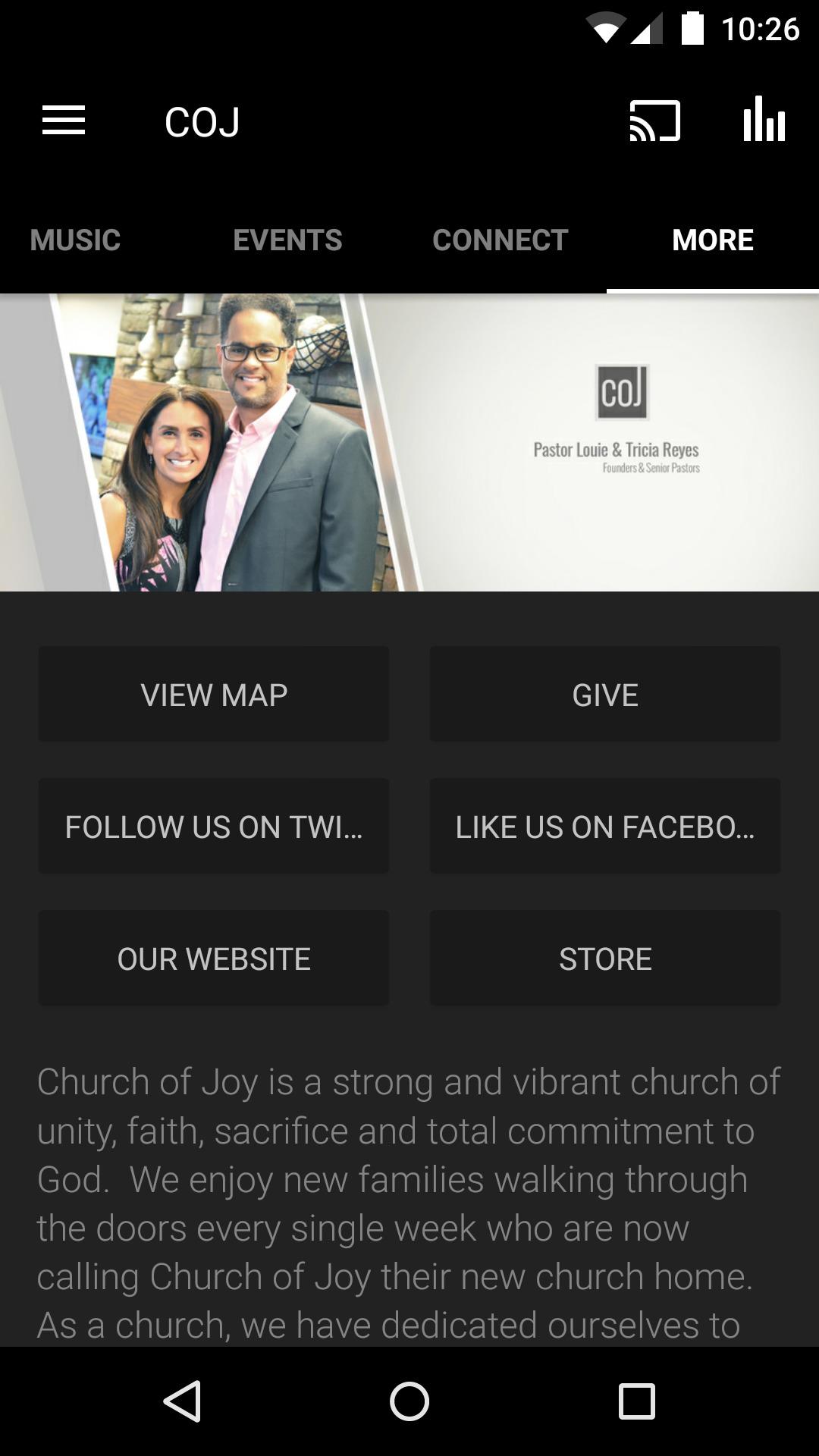 Android application Church of Joy screenshort