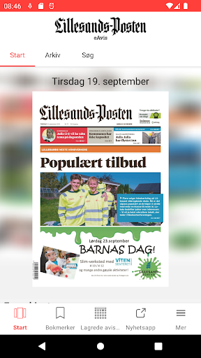 Android application Lillesands-Posten eAvis screenshort