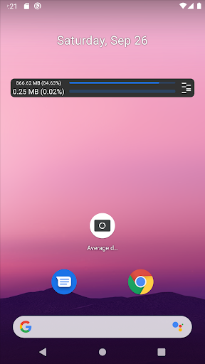 Android application Average data usage widget screenshort