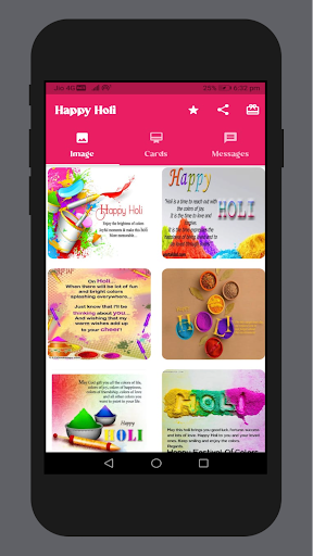 Android application Holi Wishes screenshort