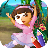 Dora Coloring Game icon