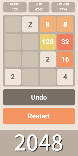 Android application 2048 Puzzle Game screenshort