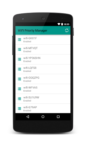Android application WiFi Priority Manager screenshort