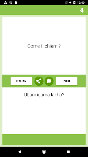 Android application Italian-Zulu Translator screenshort