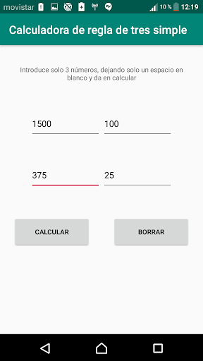 Calculadora de regla de tres simple