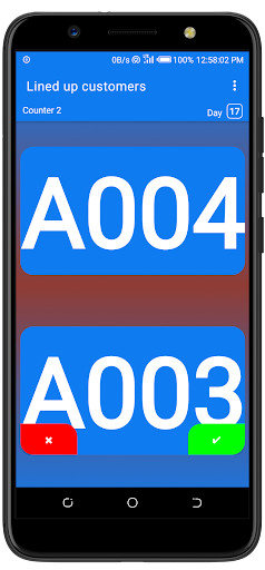 Android application Service Lineup screenshort