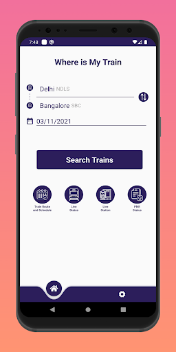 Android application Indian Railway Train Status screenshort