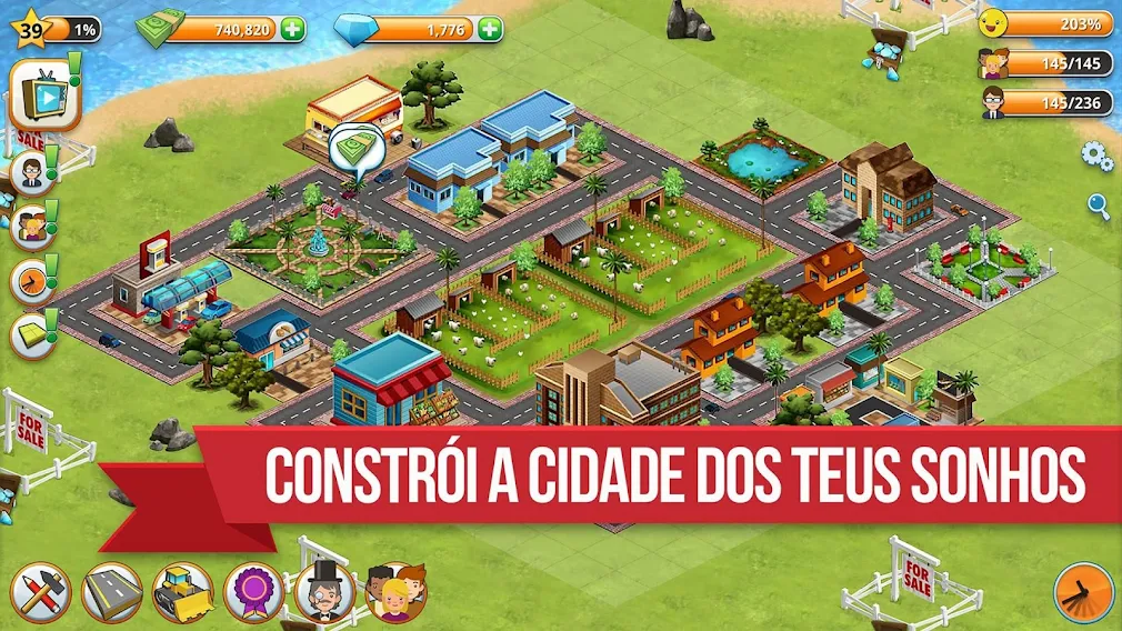 ilha village city simulation dinheiro infinito