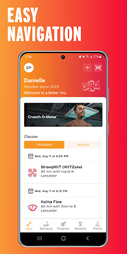 Android application Crunch Fitness screenshort