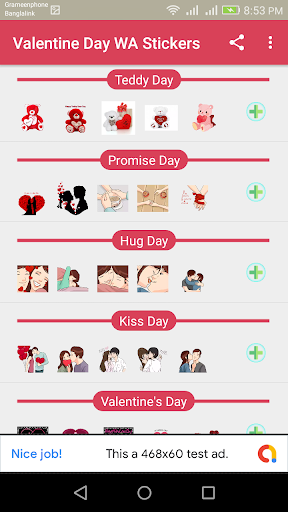 Valentine Romantic WA Sticker Screen 3