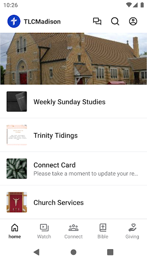 Android application Trinity Lutheran Madison screenshort