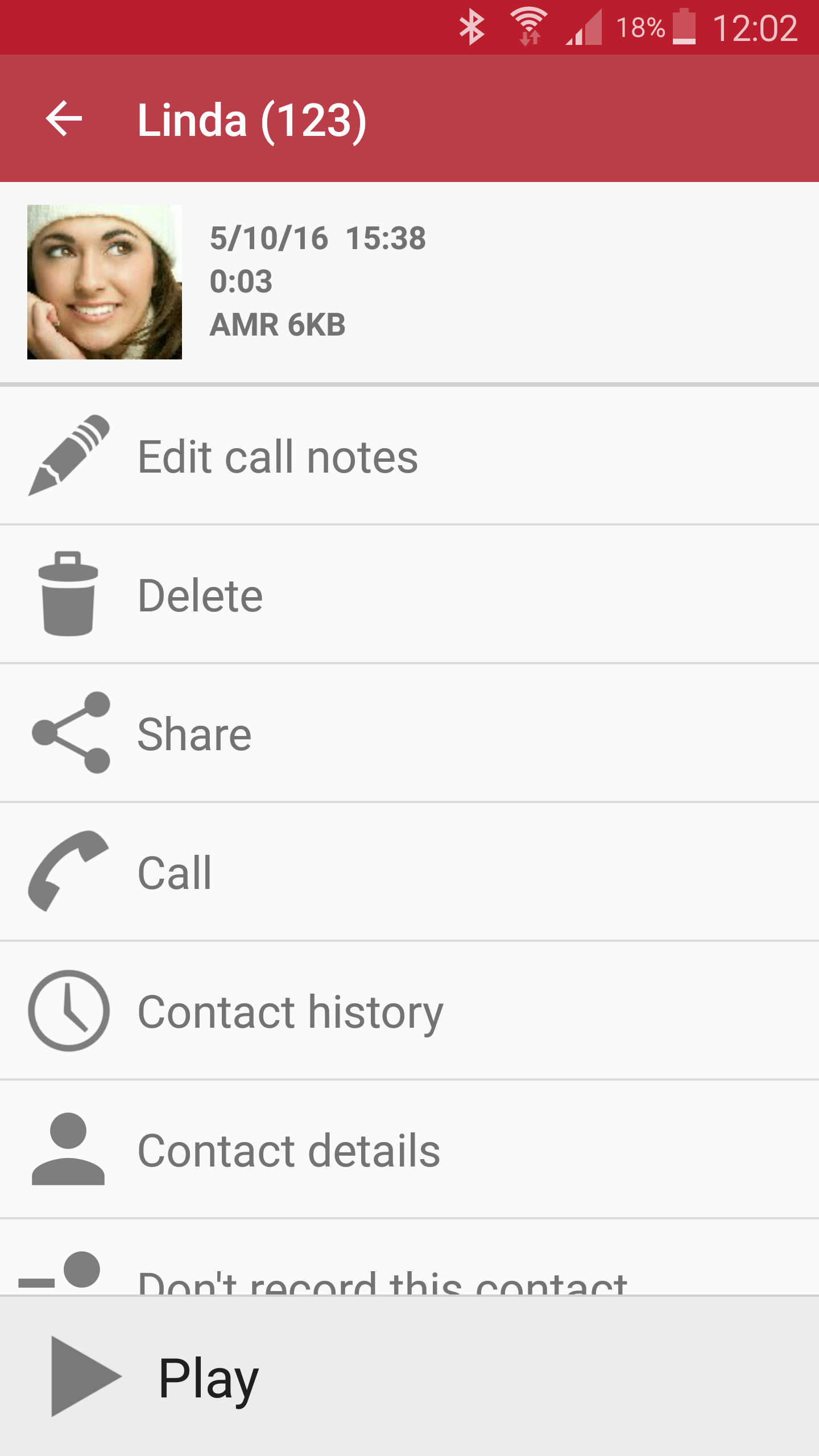 Android application Automatic Call Recorder screenshort