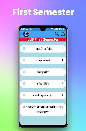 Android application LLB Notes in Hindi screenshort