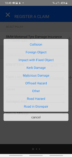 BMW Motorrad Protect Insurance Screen 2