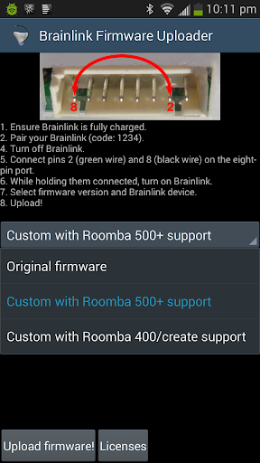Brainlink Firmware Uploader Screen 2