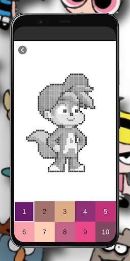 Cartoon coloring book by number