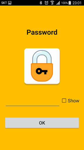 Android application Password Management screenshort