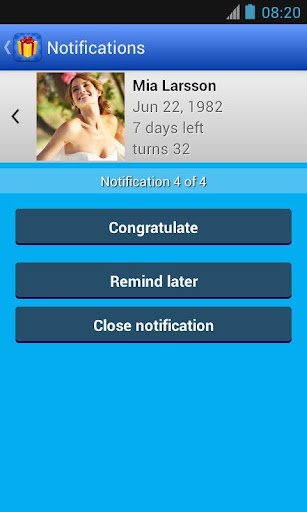 Birthdays: Reminder & calendar Screenshot 3 - AppWisp.com