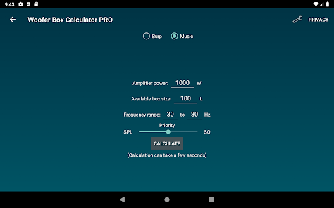 Screenshot 9 Woofer Box Calculator PRO android