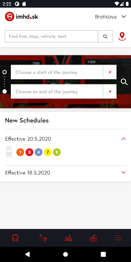 Android application imhd.sk screenshort
