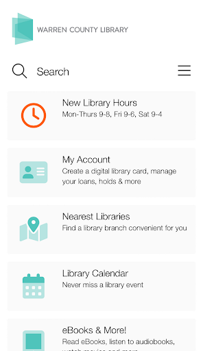 Android application Warren County NJ Library screenshort