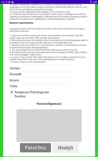 Check in Check out Screen 3