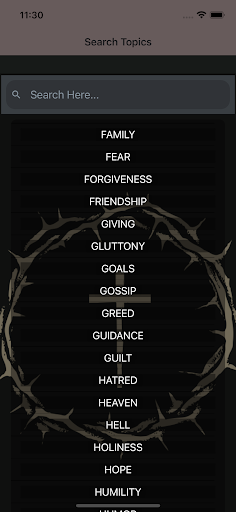 Bible Topic Search Screen 3