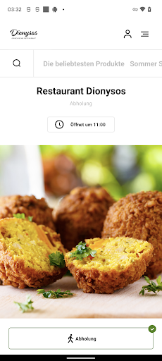 Android application Restaurant Dionysos screenshort