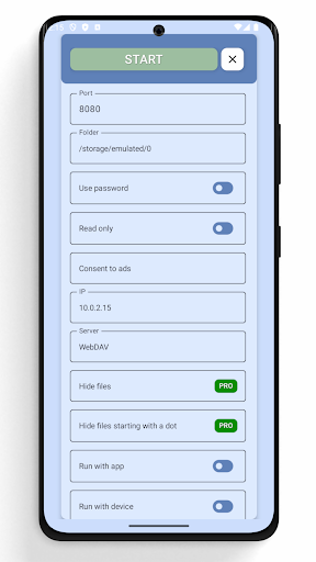 Screenshot of WebDAV FS Server