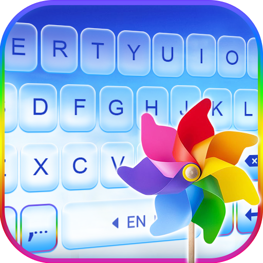 Rainbow Pinwheel Keyboard Back logo