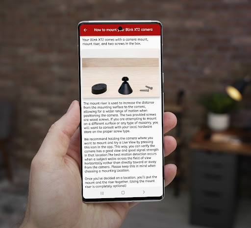 Blink XT2 camera guide Screen 2