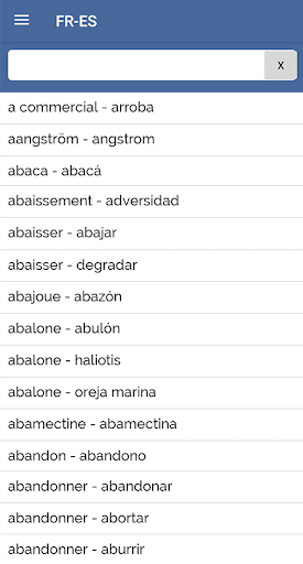 Spanish French Dictionary Screen 2