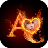 3D Fire Text Photo Frame icon