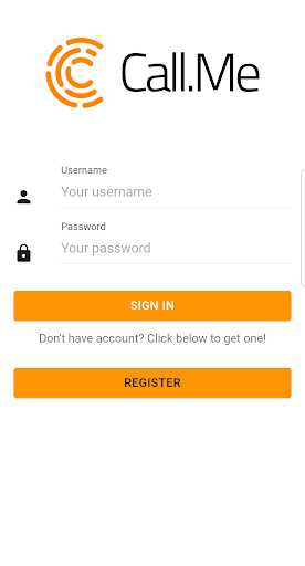 Android application Call.Me screenshort
