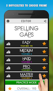 تصویر صفحه Spelling Gaps PRO