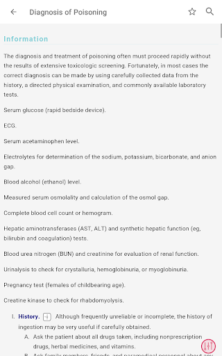 Screenshot of Poisoning & Drug Overdose Info