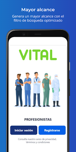 Android application Servicio Vital Profesionista screenshort