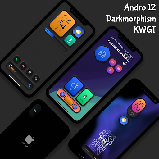Android application Andro 12 Darkmorphism KWGT screenshort