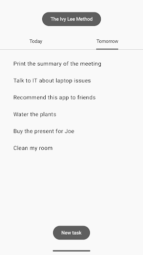 Daily Tasks - Ivy Lee Method