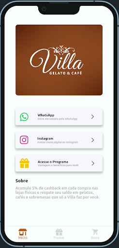 Android application Villa Gelato & Café screenshort