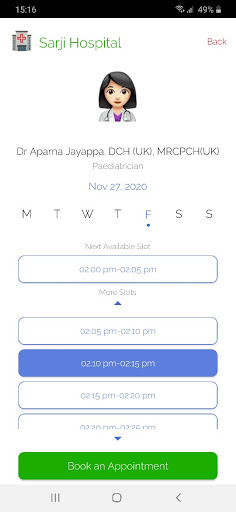Sarji Hospital Screen 2