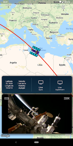 ISS Tracker & LiveStream Screen 2