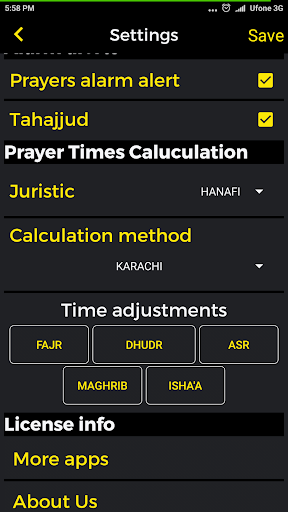 Sujood - Muslim Prayer Timings Screen 3