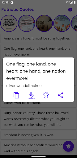 Android application Patriotic Quotes and Sayings screenshort