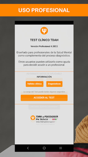 Android application Test Clínico TDAH Profesional screenshort