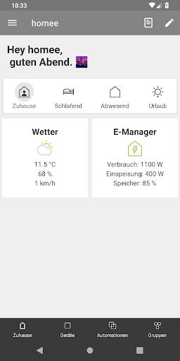 Android application homee - for PFEIFFER & MAY screenshort